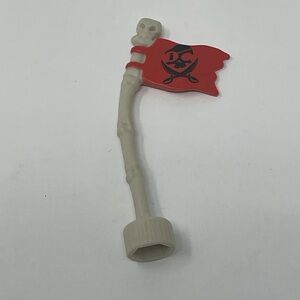Fisher Price Imaginext Pirate Flag Replacement Part Bone Pole Red Skull 3"